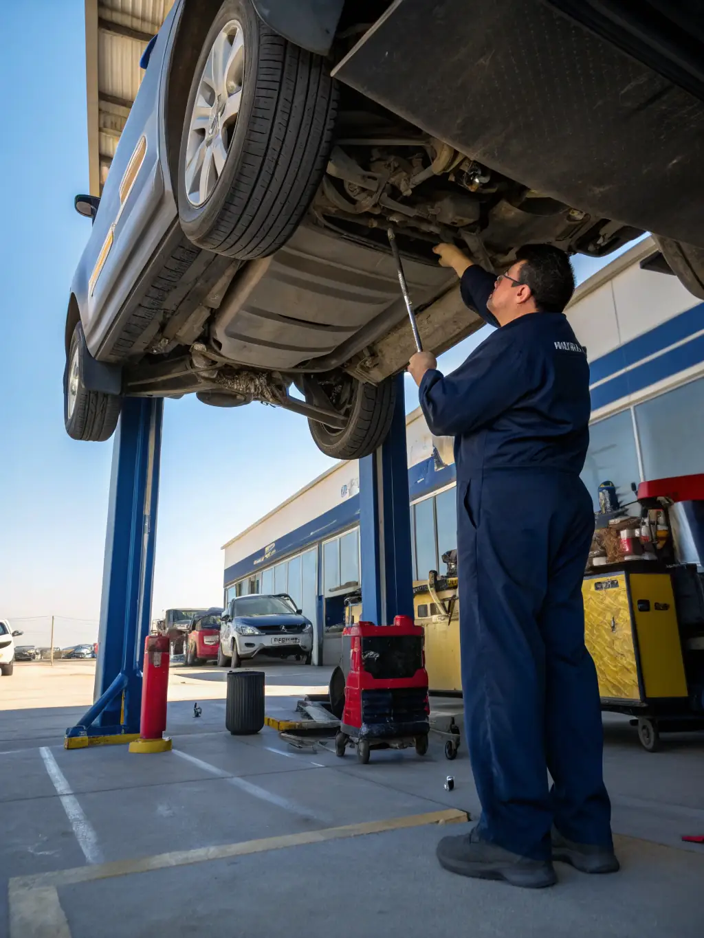 A car receiving a roadworthy certificate after passing inspection, highlighting its compliance with safety standards.
